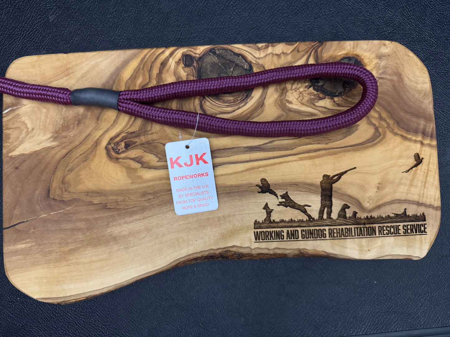 Braided lead with leather stopper (1.2m)