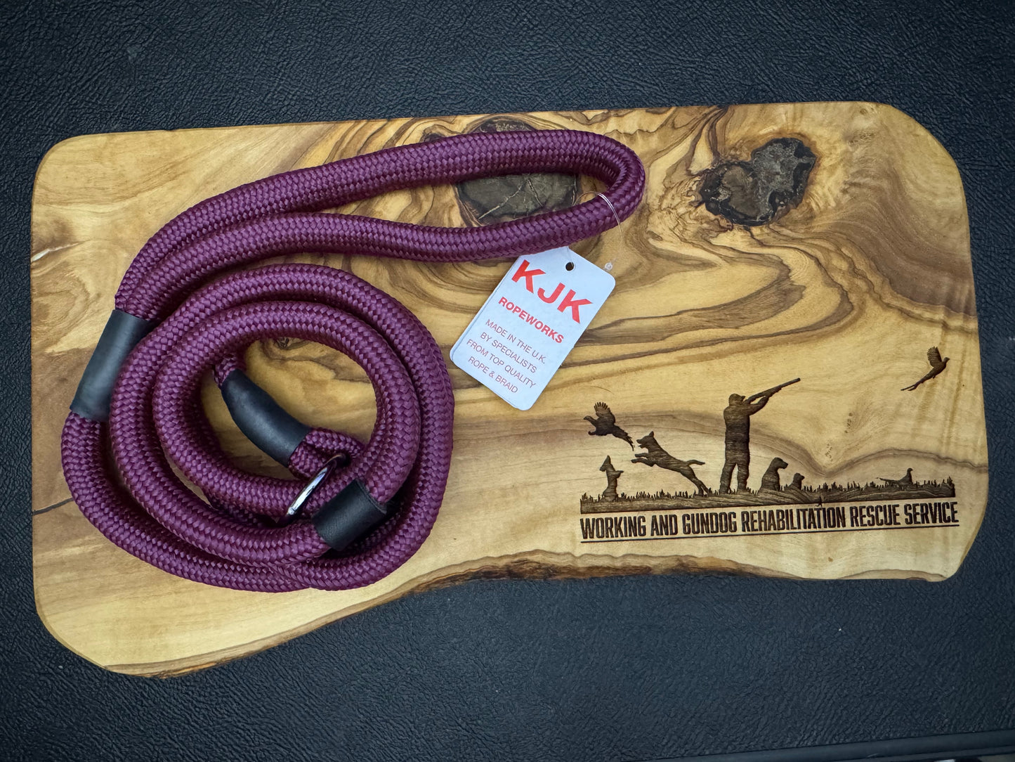 Braided lead with leather stopper (1.2m)