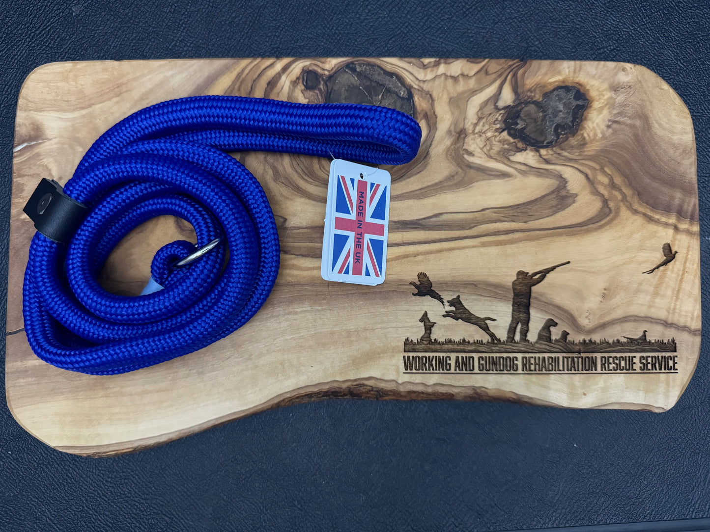 Braided lead with leather stopper (1.2m)