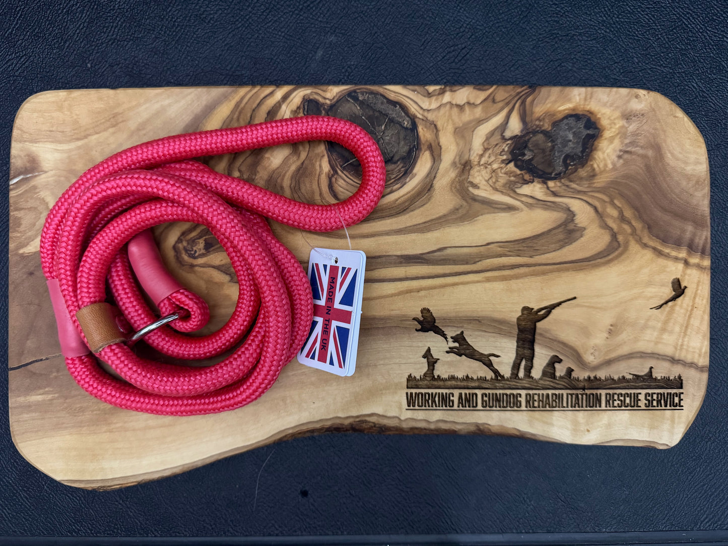 Braided lead with leather stopper (1.2m)