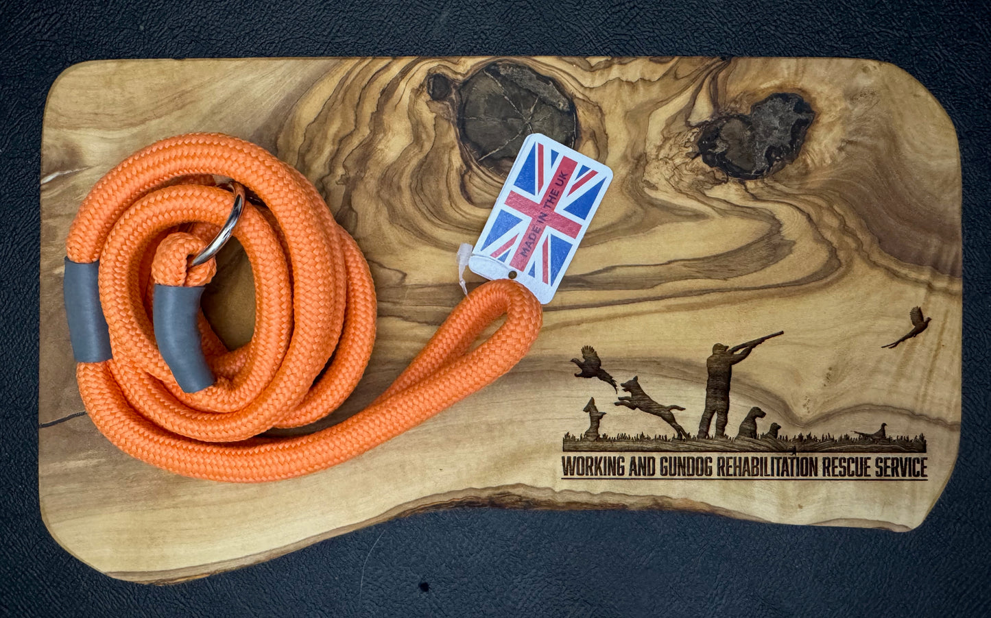 Braided lead with leather stopper (1.2m)