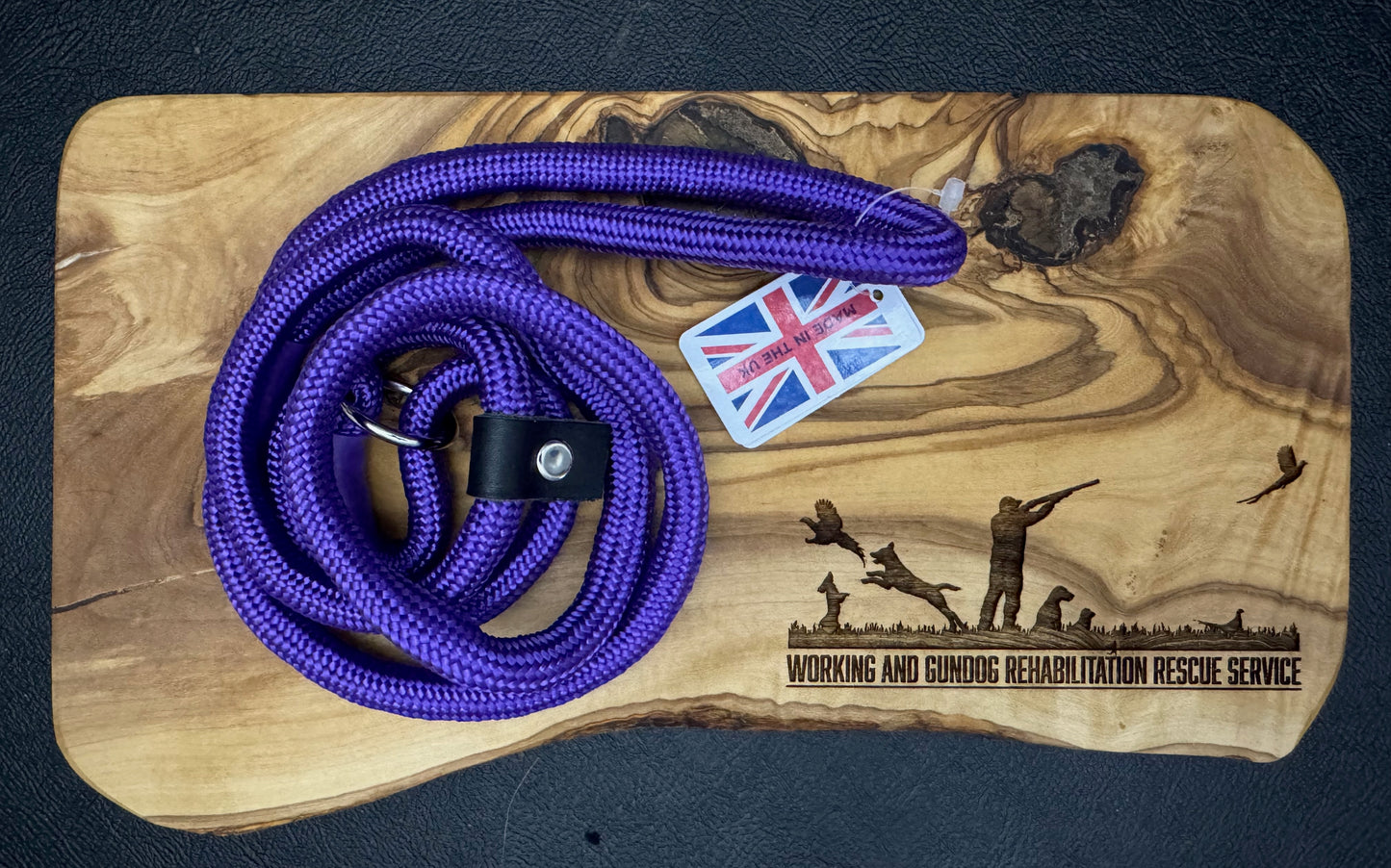 Braided lead with leather stopper (1.2m)
