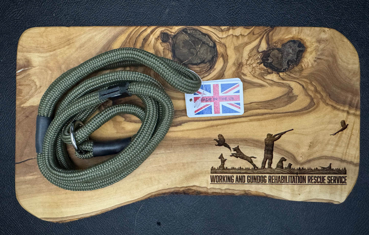 Braided lead with leather stopper (1.2m)