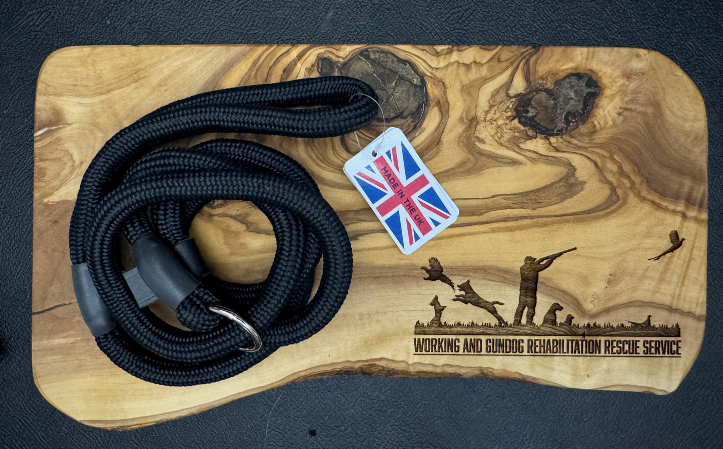 Braided lead with leather stopper (1.2m)