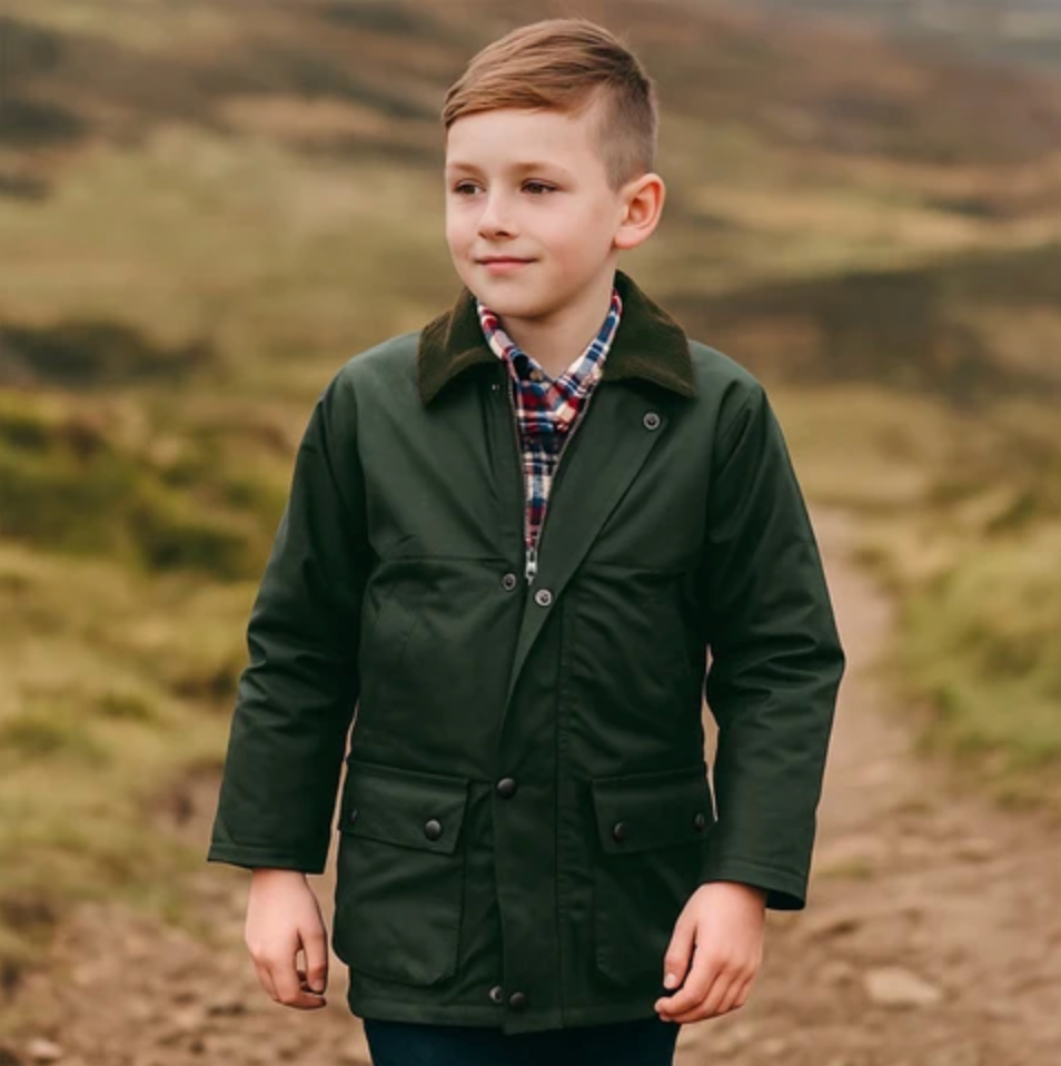 Game Childrens Quilted Wax Jacket